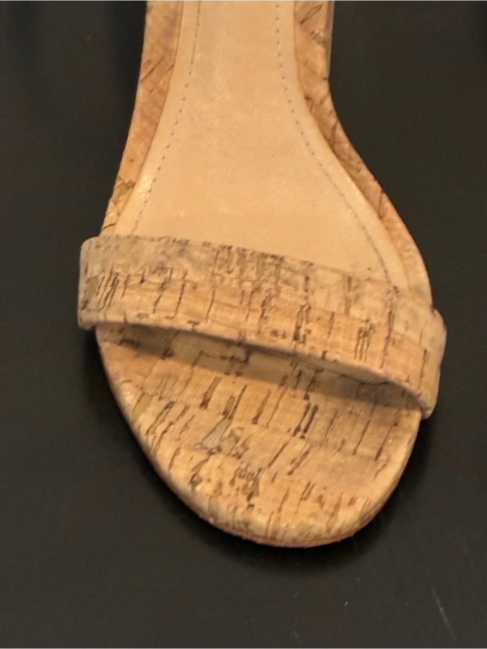 SCHUTZ Natural Cork Ankle-Strap Block Heel Sandals 7.5